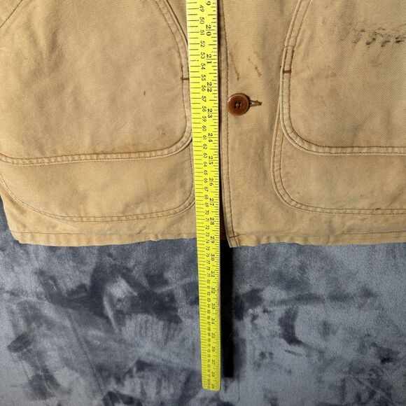 Vintage L.L. Bean Barn Chore Coat Jacket Flannel Lined Long Sleeve Size Large - Picture 2 of 7